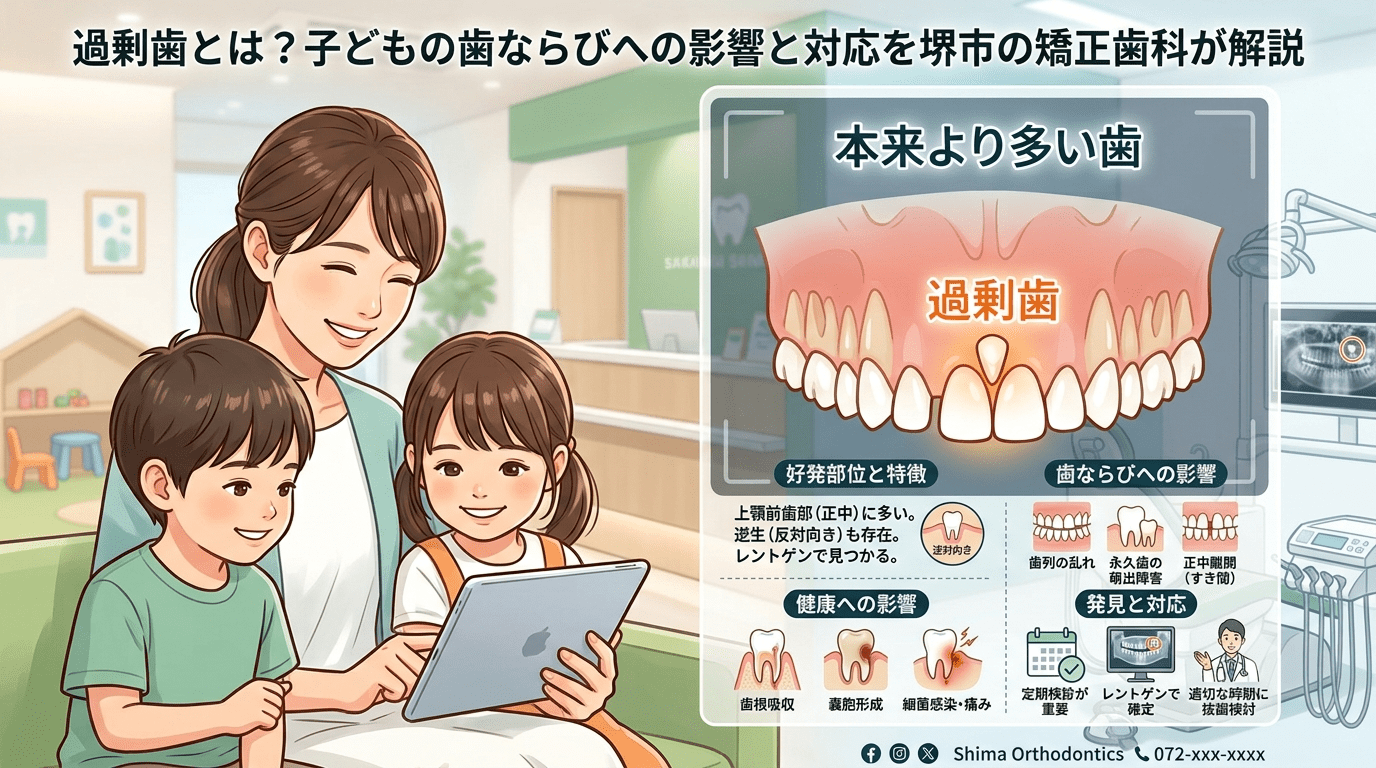 過剰歯（かじょうし）と子どもの歯ならび｜堺市・しま歯ならび矯正歯科