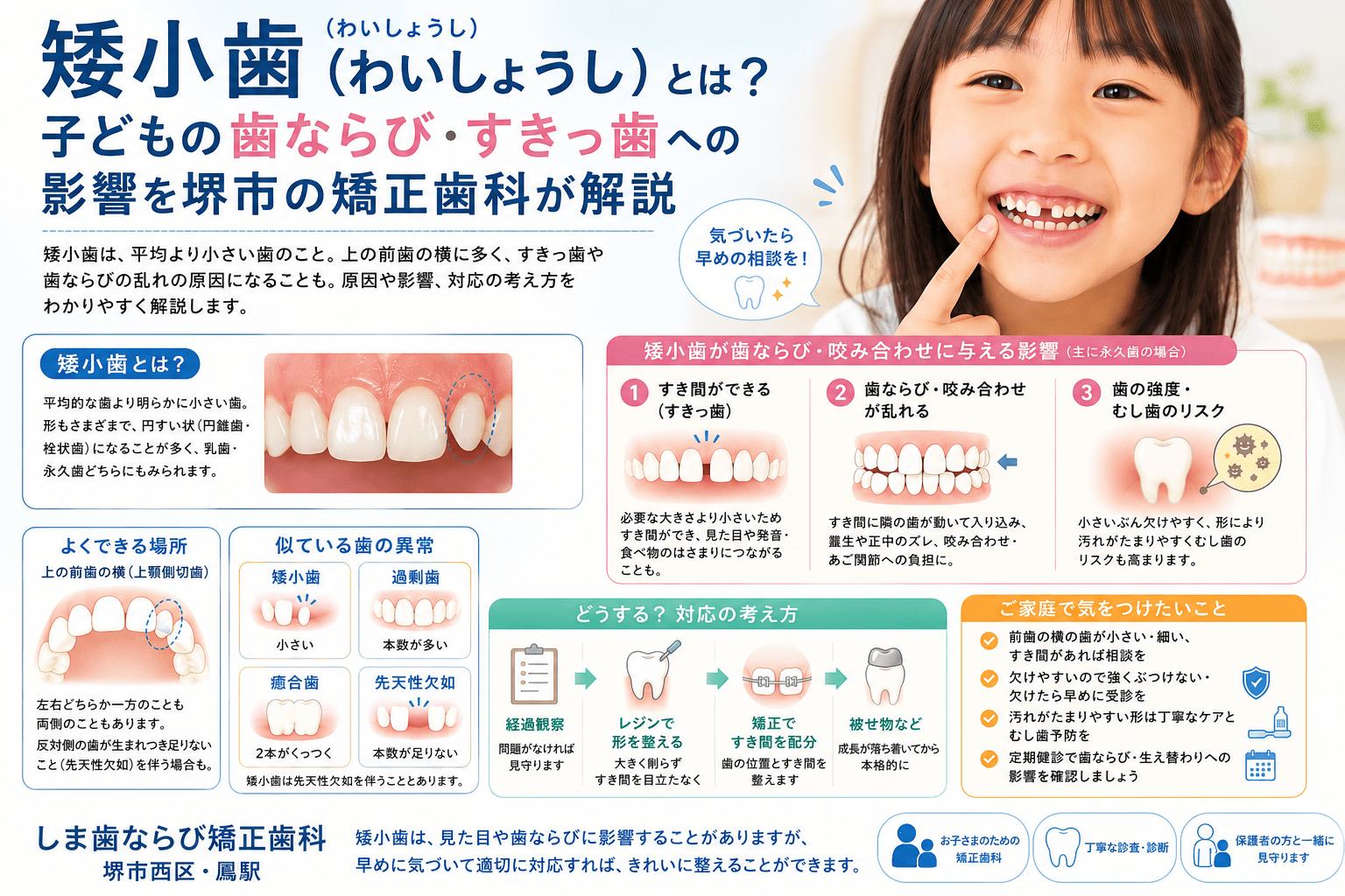 矮小歯(わいしょうし)と子どもの歯ならび|堺市・しま歯ならび矯正歯科