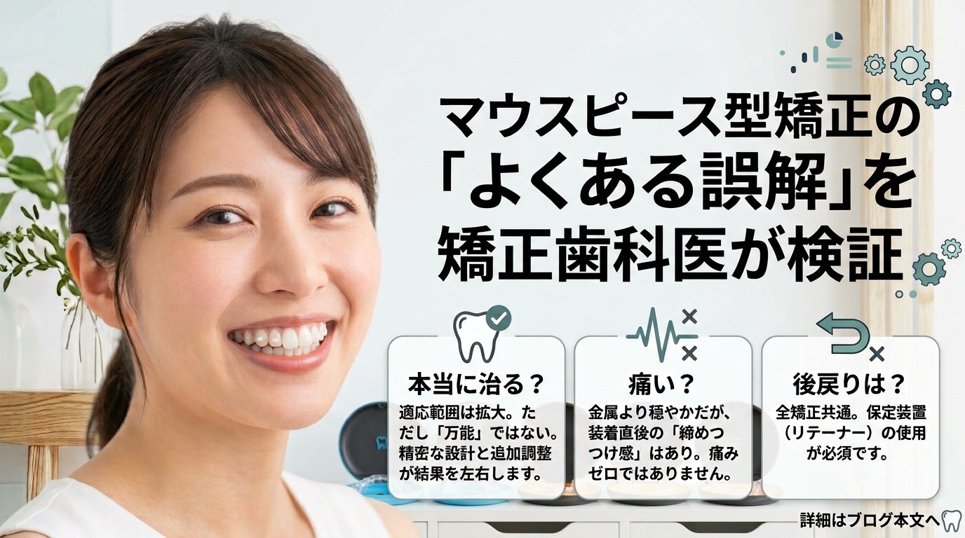 マウスピース型矯正装置（アライナー）のよくある誤解を矯正歯科医が検証｜堺市・鳳 しま歯ならび矯正歯科