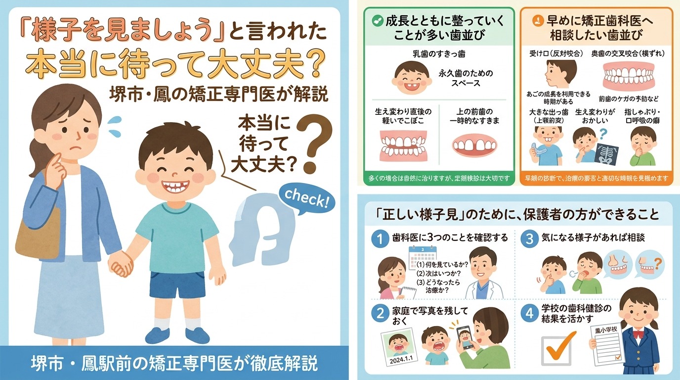 「様子を見ましょう」と言われた子どもの歯並び|堺市・鳳 しま歯ならび矯正歯科
